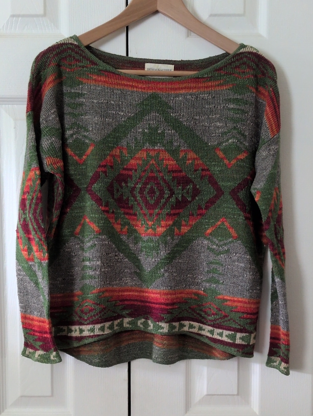 Ralph Lauren Denim & Supply vintage Aztec Crewneck cotton Sweater XS